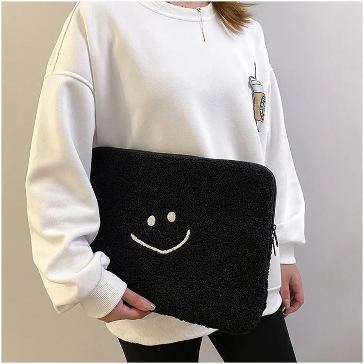 Plush Face iPad/Tablet Laptop Bag