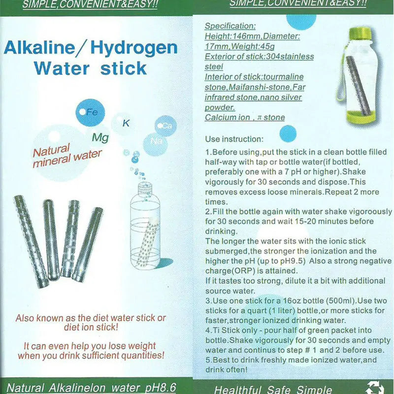 Hydrogen Alkaline Water Stick Ionizer
