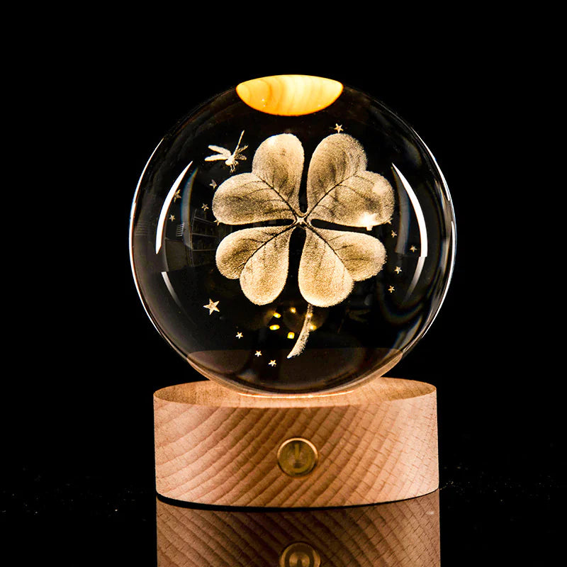 3D Laser-Etched Crystal Ball