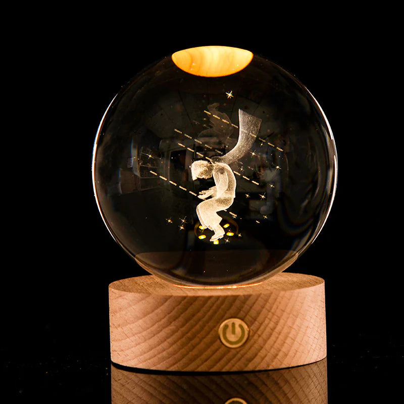 3D Laser-Etched Crystal Ball