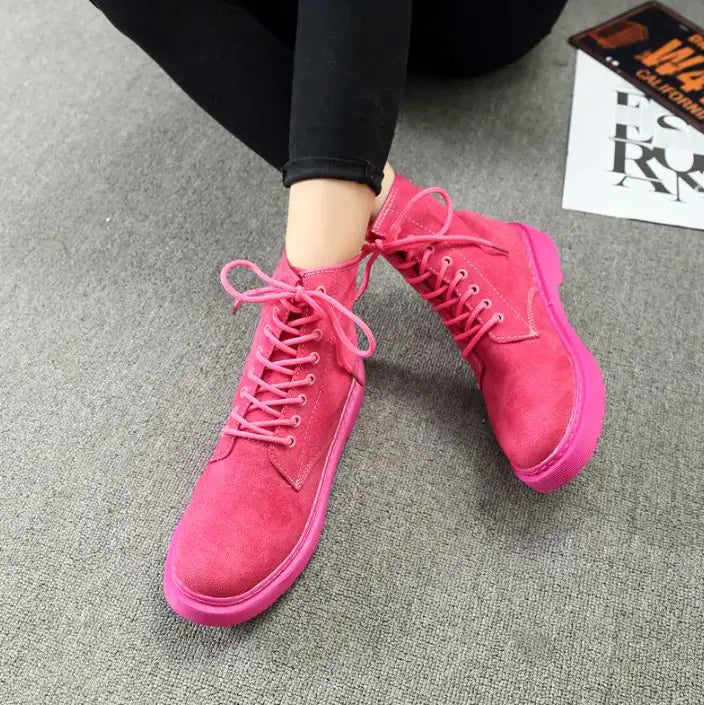 New Skinny Boots Harajuku British Style Suede Student Casual Short Boots