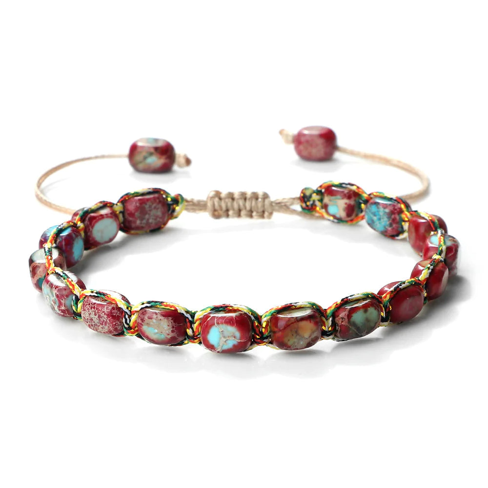 Hand-Woven Emperor Stone Beaded Bracelet