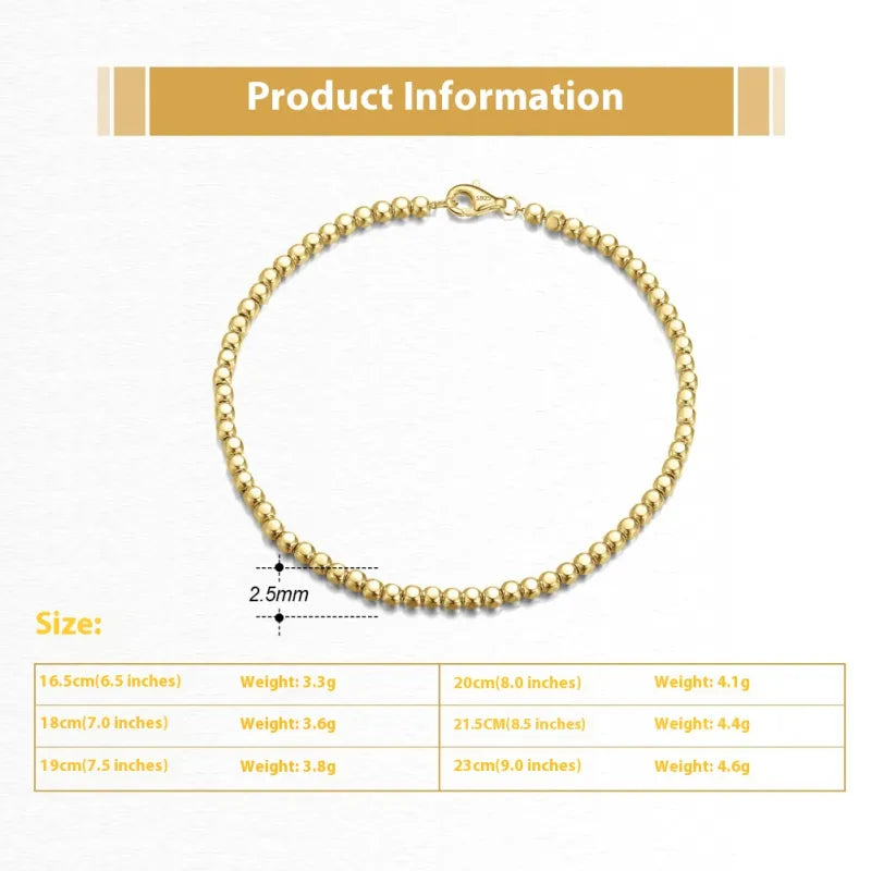 S925 Sterling Silver Bracelet Lucky Beads