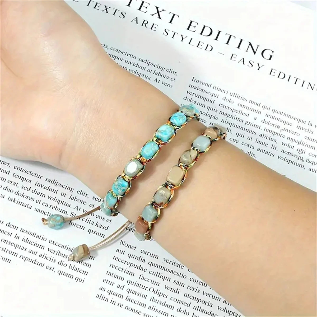 Hand-Woven Emperor Stone Beaded Bracelet