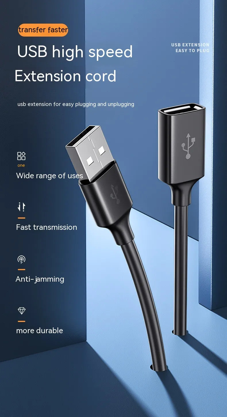 Usb Extension Male To Female Data Cable
