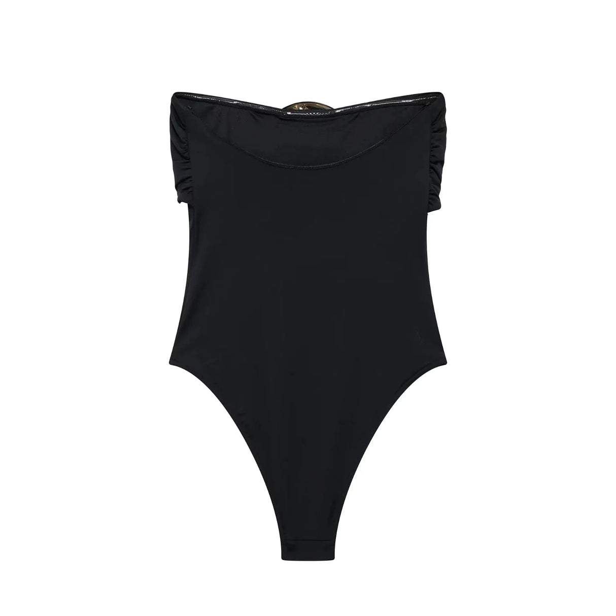 Swimsuit with Gold Metal Accent