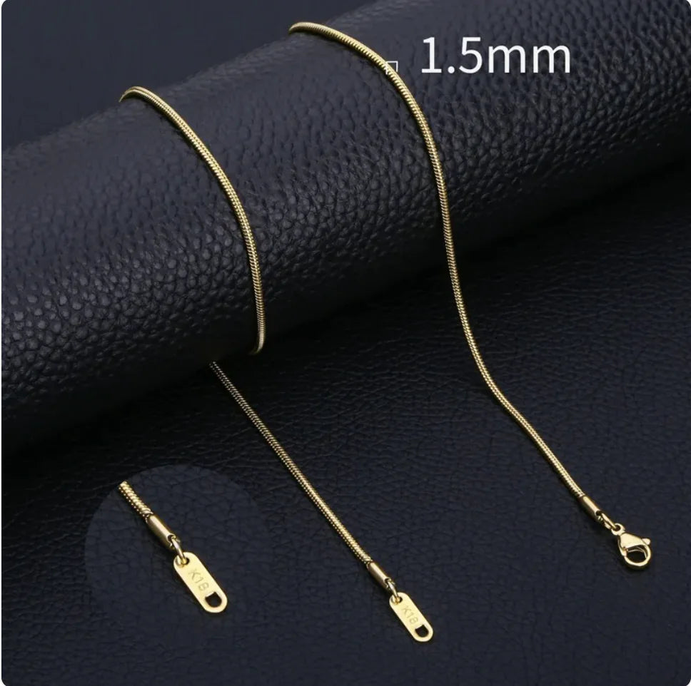 Minimalist Men's Stainless Steel Snake Chain Necklace