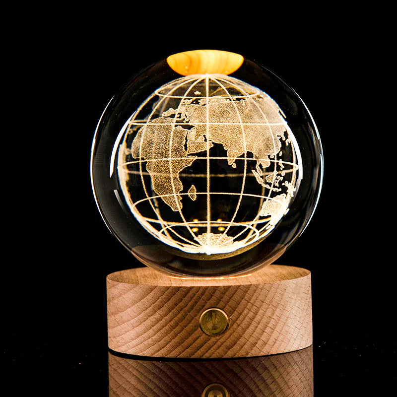 3D Laser-Etched Crystal Ball