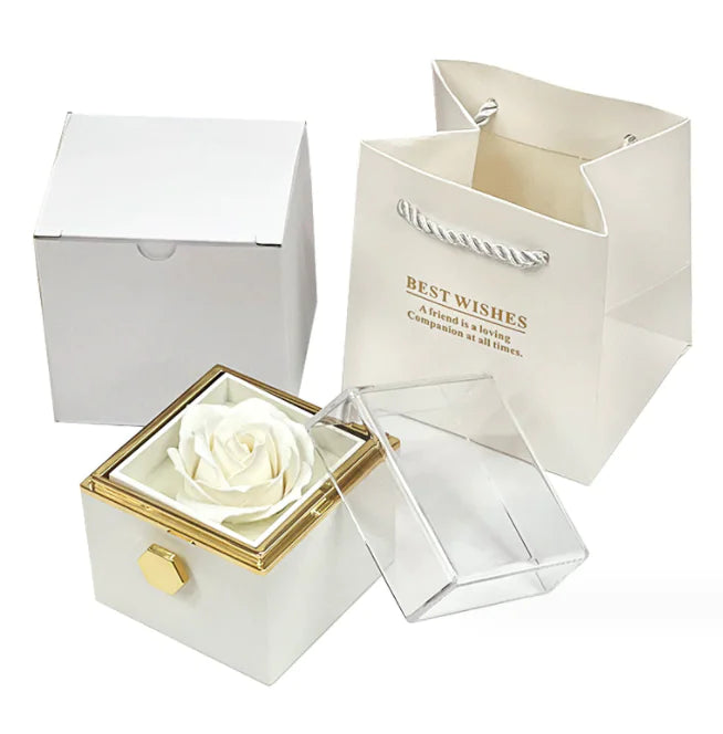 Double Heart Eternal Flower Necklace Set