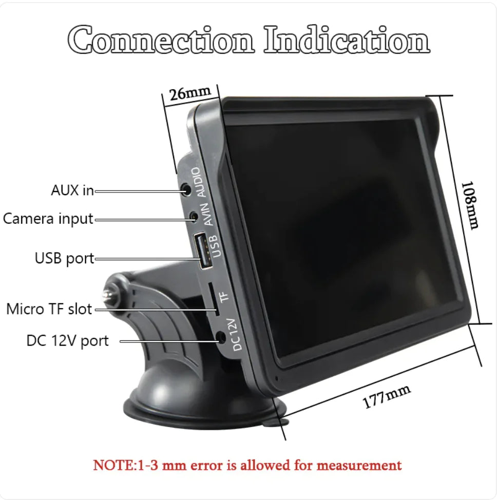 7-Inch Car Display with Wireless CarPlay Support