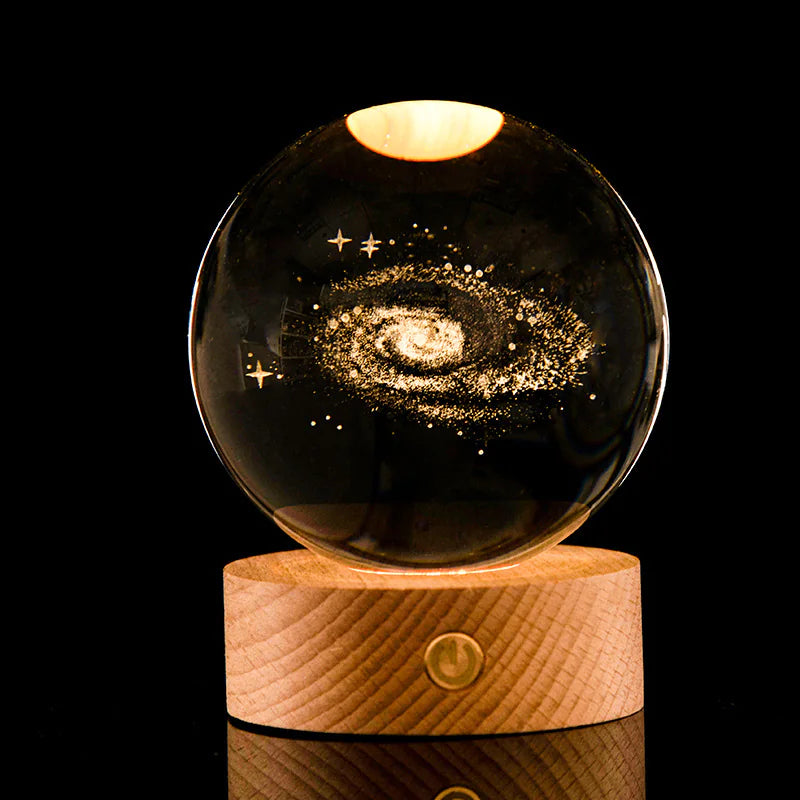 3D Laser-Etched Crystal Ball