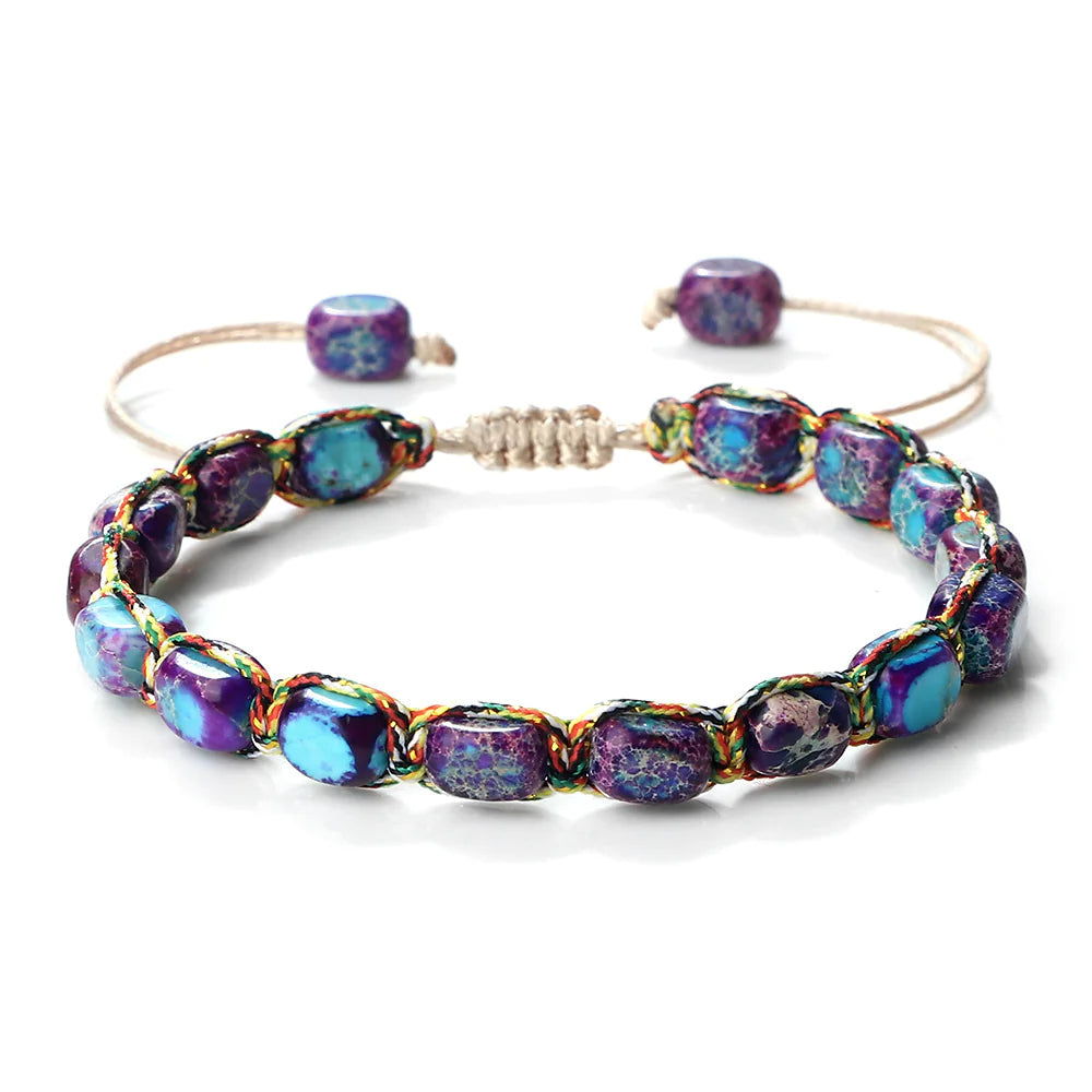 Hand-Woven Emperor Stone Beaded Bracelet