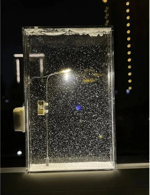 Snow Night Flow Hemp Small Night Lamp Snow Scene Street Lamp Homemade By Hand DIY Material Package