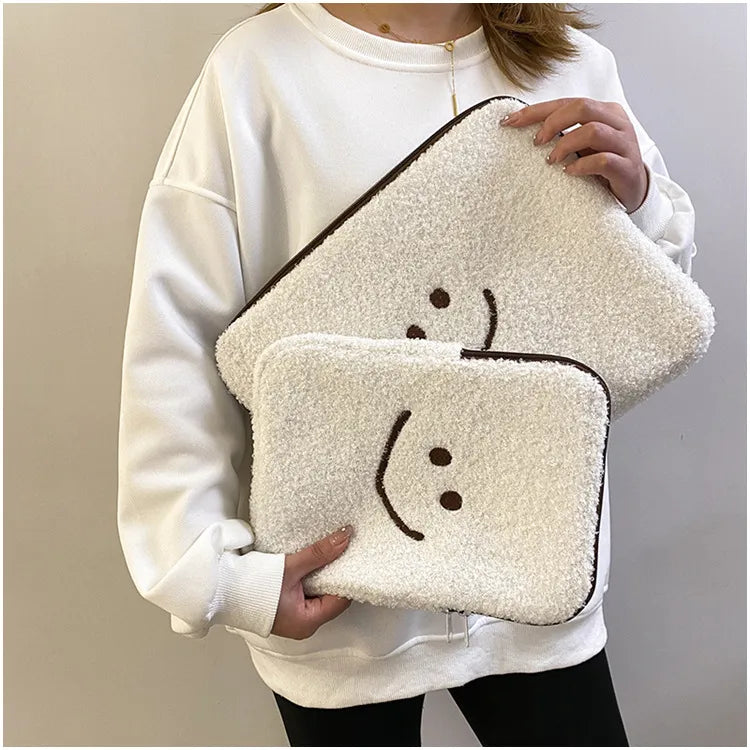 Plush Face iPad/Tablet Laptop Bag