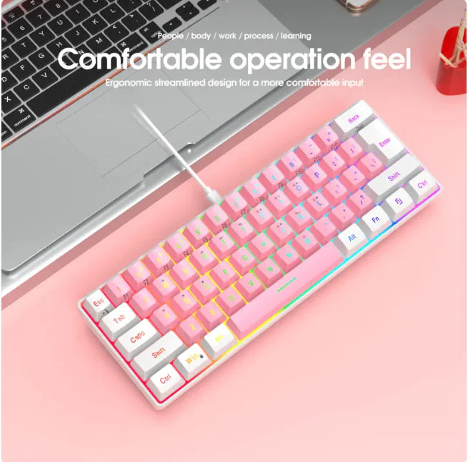 Compact 61-Key Wired Membrane Keyboard