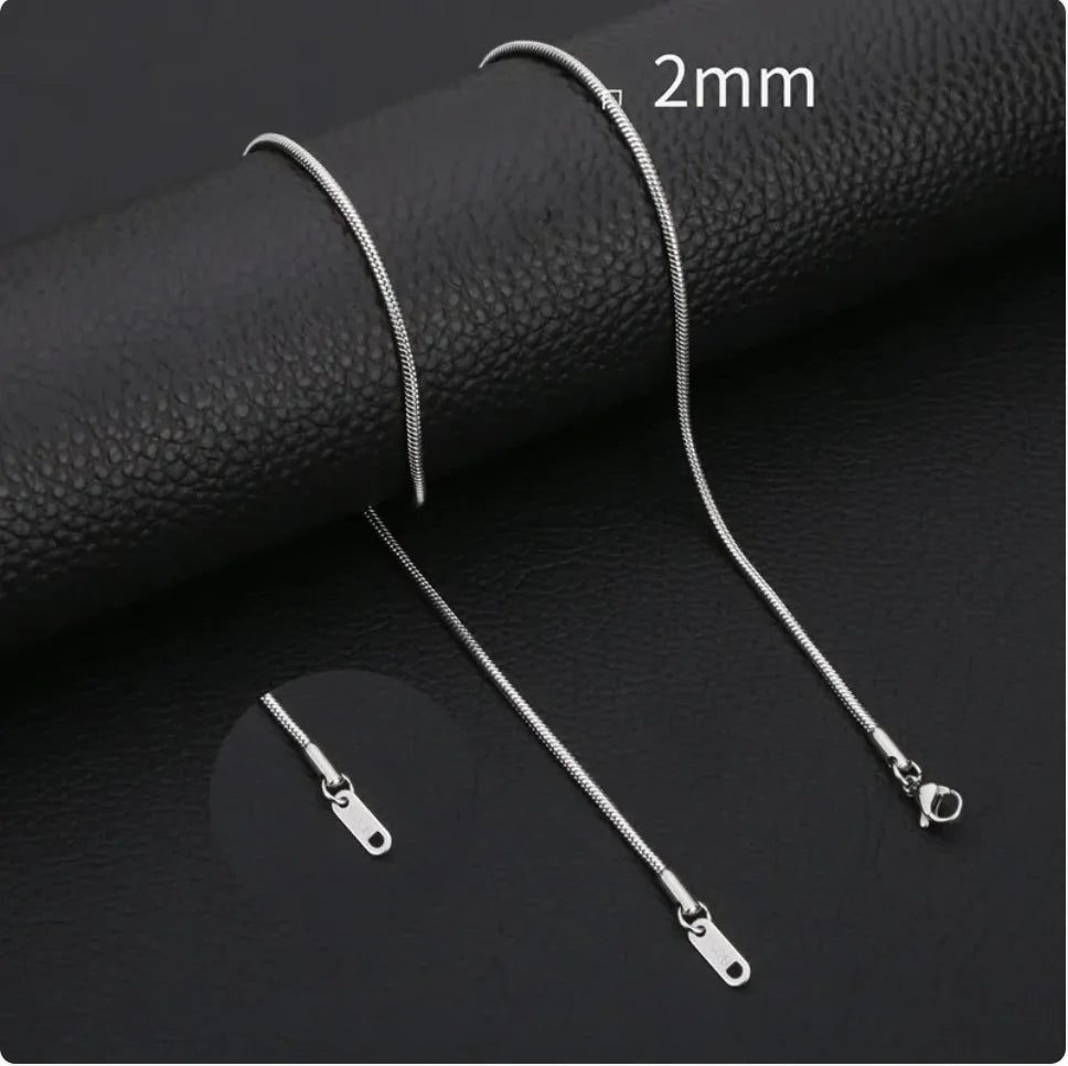 Minimalist Men's Stainless Steel Snake Chain Necklace