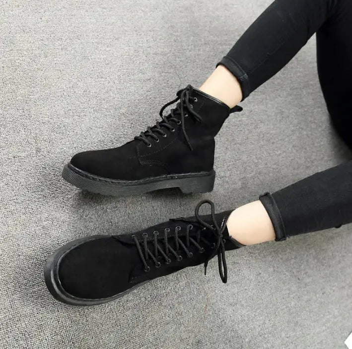 New Skinny Boots Harajuku British Style Suede Student Casual Short Boots