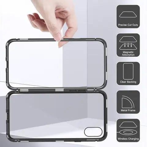 Magnetic Tempered Glass Privacy Case