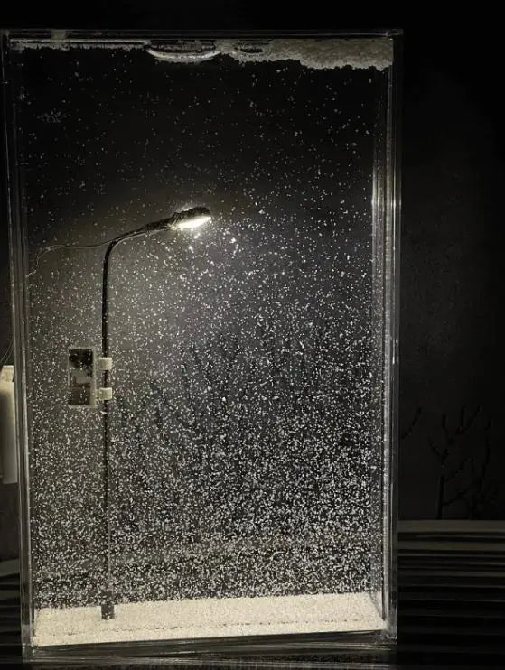 Snow Night Flow Hemp Small Night Lamp Snow Scene Street Lamp Homemade By Hand DIY Material Package