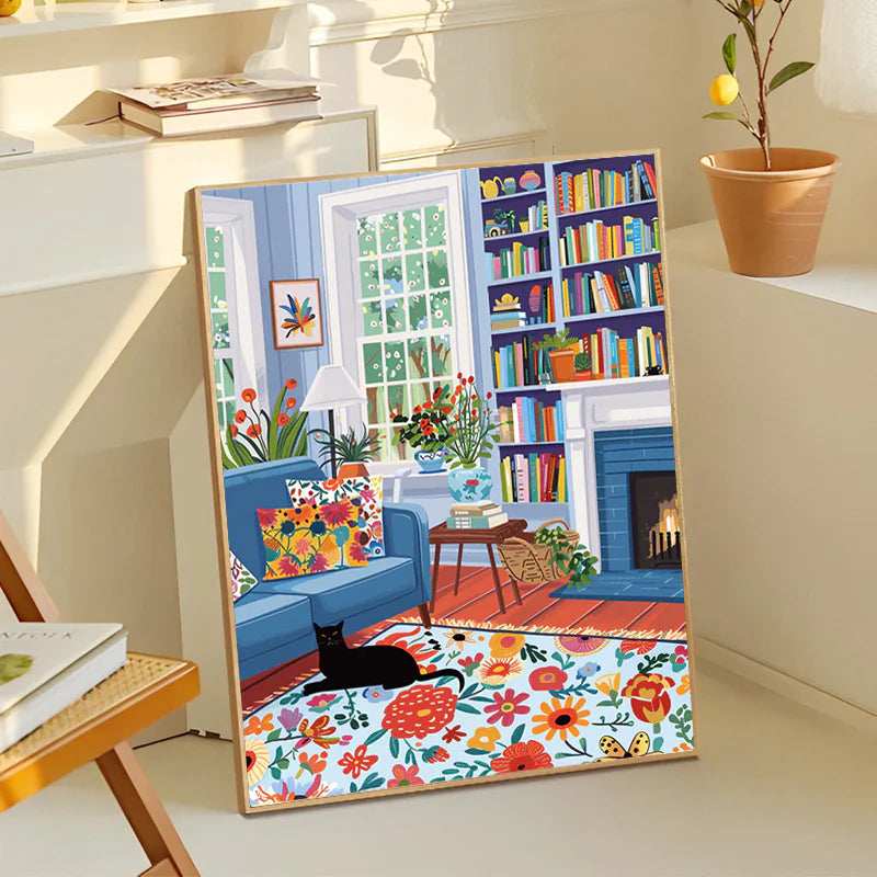 DIY Cat Digital Oil Painting