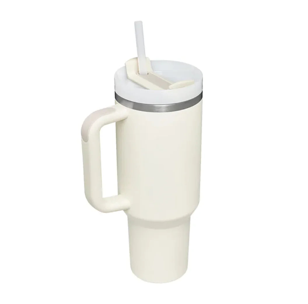 40oz Insulated Tumbler with Handle and Straw