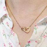 Personalized Double Heart Name Necklace