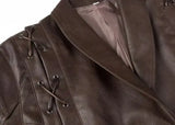 Women's Short Leather Jacket w/Belt