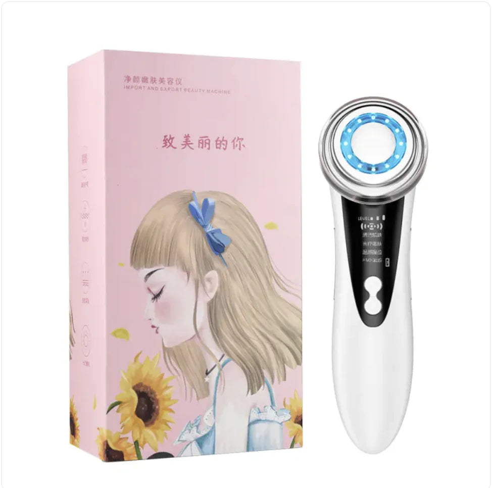 Iontophoresis Facial Skin Care Device with LED Light Therapy