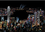 Creative Handmade City Night Scene Scraping Painting