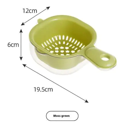 Double drain basket with handle