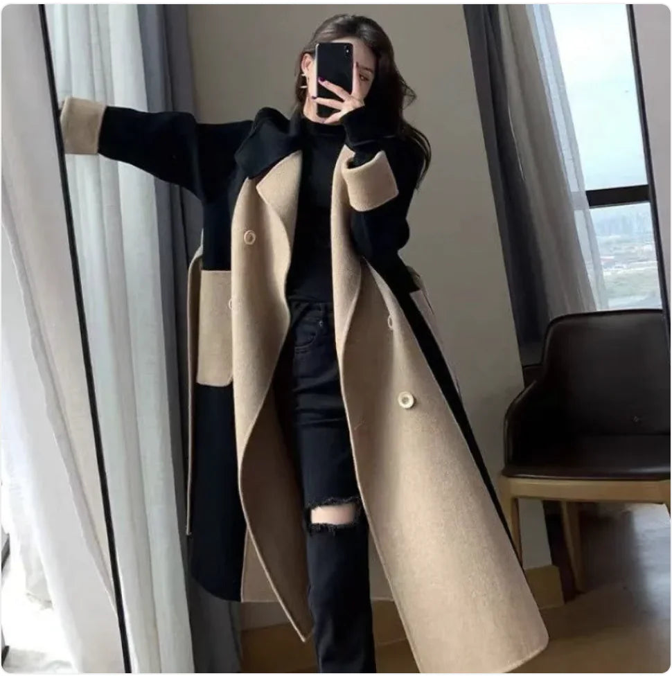 Women’s Double-Sided Fleece Wool Long Coat