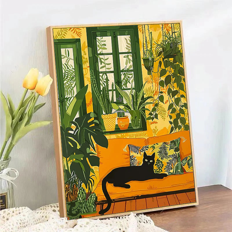 DIY Cat Digital Oil Painting