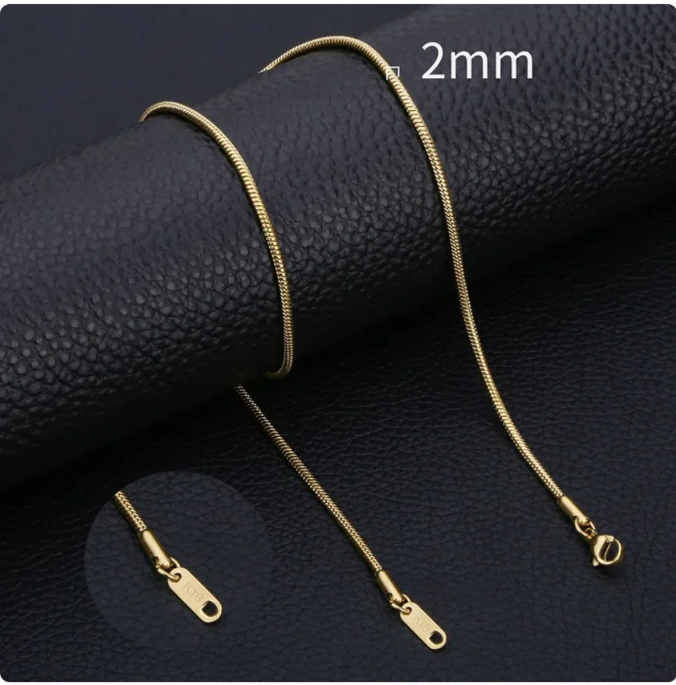 Minimalist Men's Stainless Steel Snake Chain Necklace