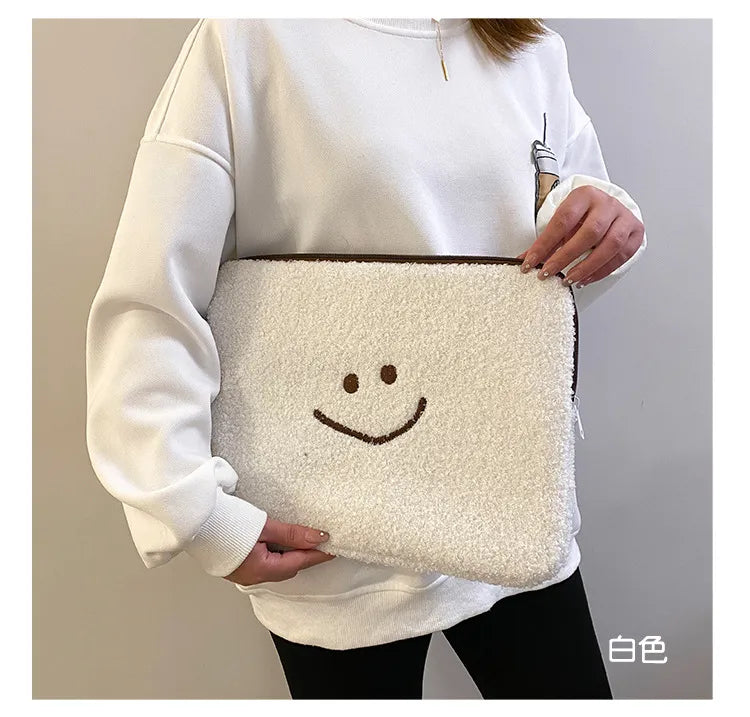 Plush Face iPad/Tablet Laptop Bag