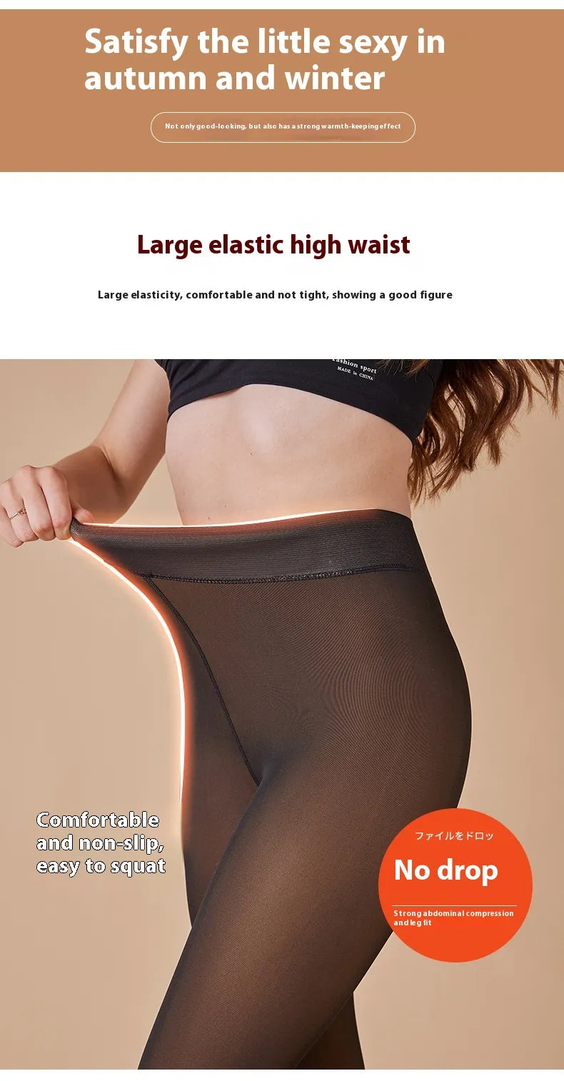 Sheer Fleece-Lined Leggings