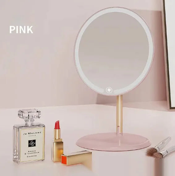 Desk Lamp With Three Fold LED Makeup Mirror