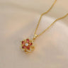 Women's Rotating Zircon Flower Necklace