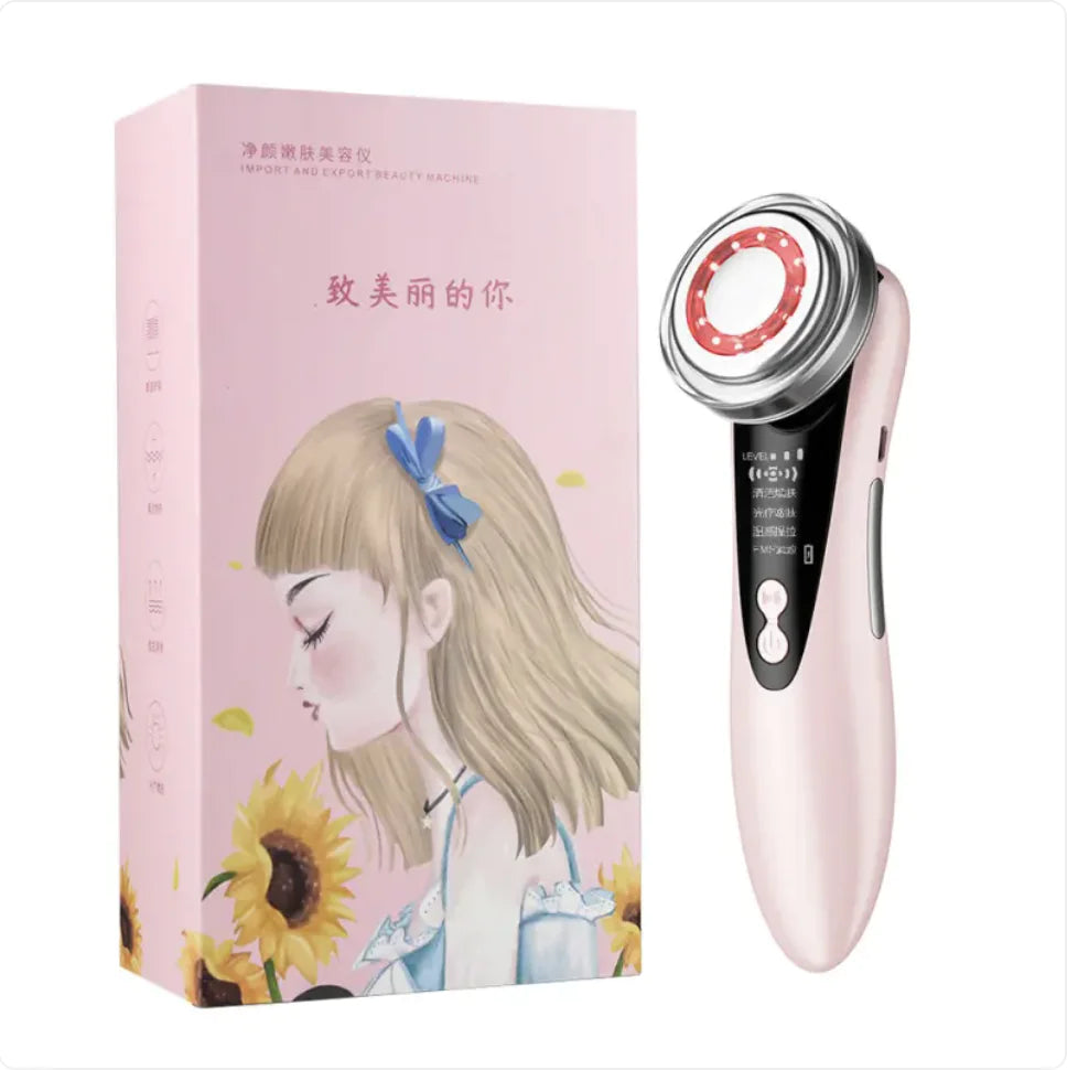 Iontophoresis Facial Skin Care Device with LED Light Therapy
