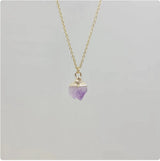 Natural Crystal Pendant Necklace with Stainless Steel Chain