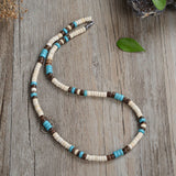 Coconut Shell Charcoal Turquoise Necklace