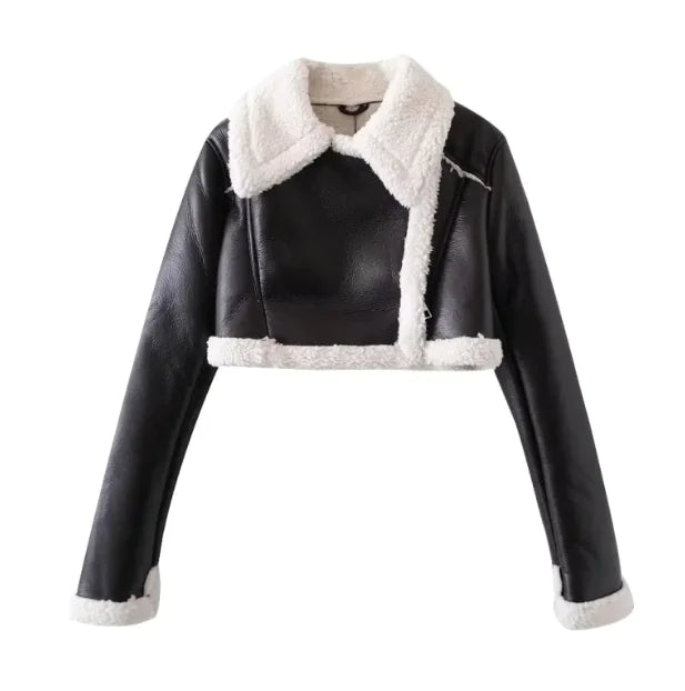 Women's Vintage Faux Leather Jacket