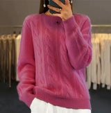 Women's Retro Cable-Knit Pullover Sweater