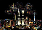 Creative Handmade City Night Scene Scraping Painting