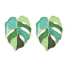 Leaf-Shaped Alloy Drip Earrings