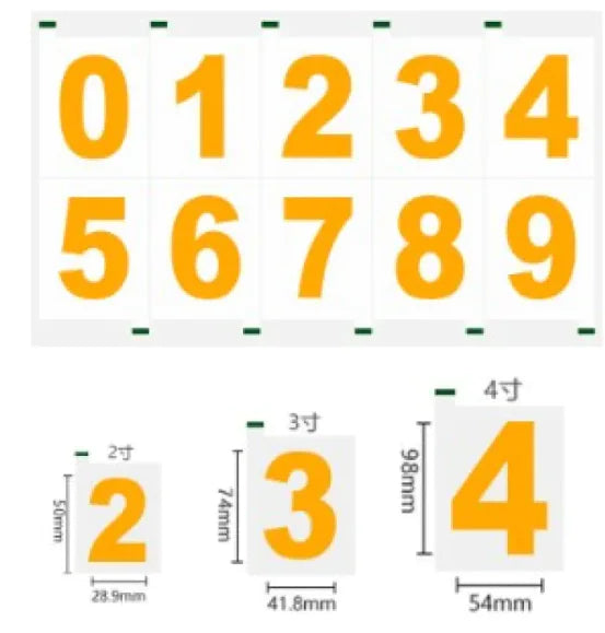 Reflective PVC Number Stickers