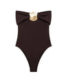 Women's Black Swimsuit with Metallic Accent