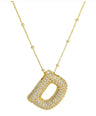 Brass Zircon Letter Necklace
