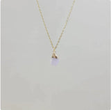 Natural Crystal Pendant Necklace with Stainless Steel Chain