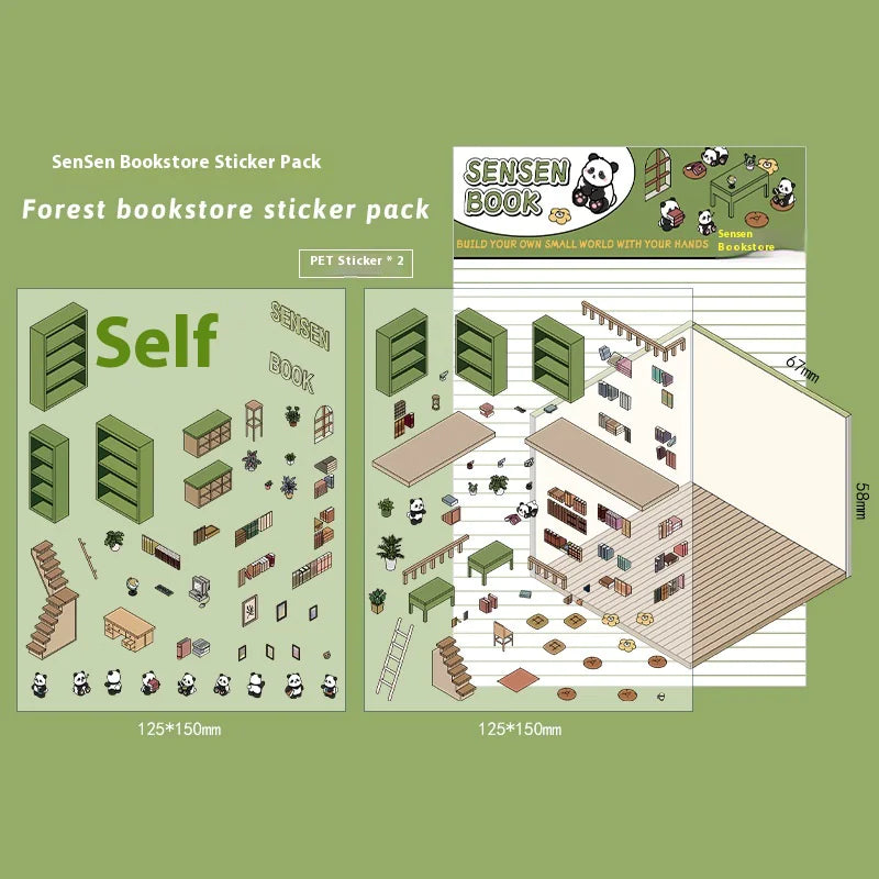 3D Cabin Landscape Stickers