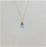 Natural Crystal Pendant Necklace with Stainless Steel Chain
